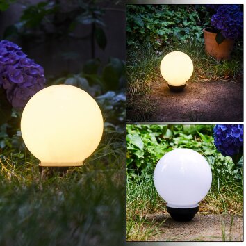Lampes solaires pour l'extérieur Boule lumineuse de jardin Piquet Boule  lumineuse solaire 25 cm LED boule solaire pour le jardin, plastique blanc  argent, 4x LED blanc froid, H 68,5 cm