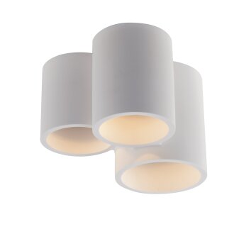 Plafonnier Luce-Design Banjie peut être peint avec de la peinture ordinaire, Blanc, 3 lumières