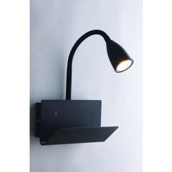 Applique murale Luce-Design Gulp Noir, 1 lumière