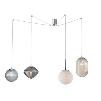 Suspension Luce-Design Greenwich Chrome, 4 lumières