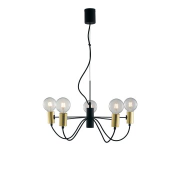 Suspension Gnarp Noir doré, 5 lumières