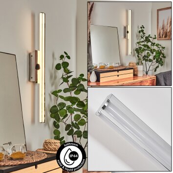 lampe miroir Morges Chrome, Blanc H3548110