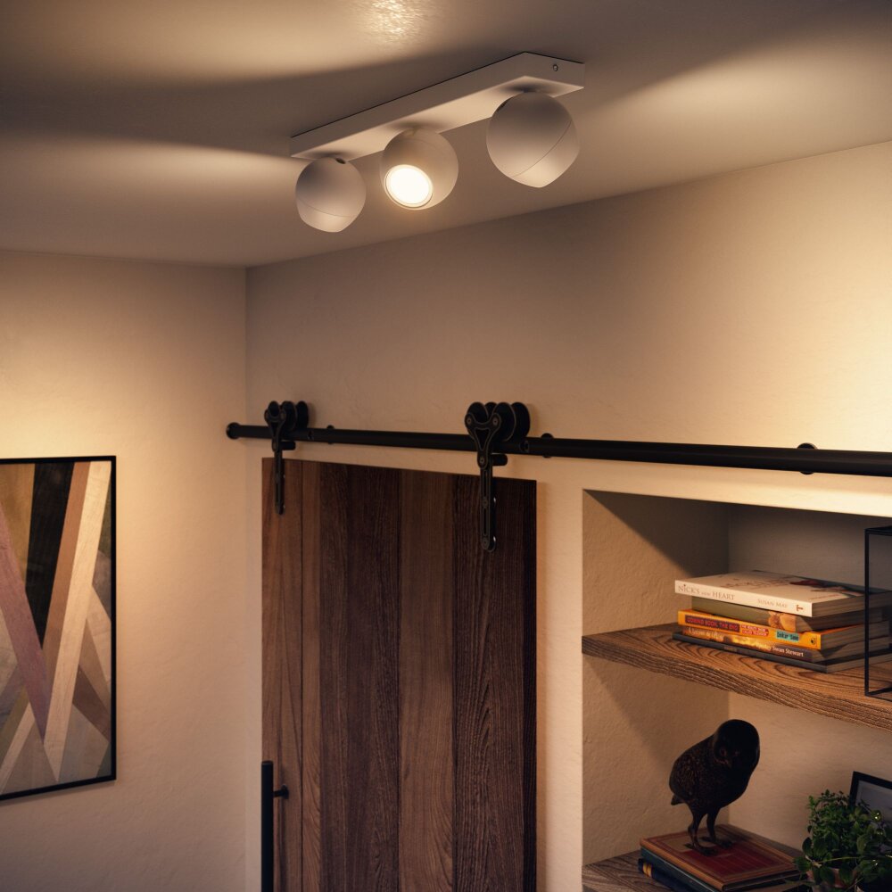 Spot LED 4 lumières smart Buckram noir Philips Hue