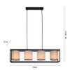 Suspension Leuchten Direkt RAVEN Noir, 4 lumières