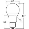 Luminaires Osram E27 LED 8.5 Watt blanc chaud 806 Lumen