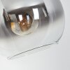 Koyoto Boule lumineuse, Lampadaire Chrome, Clair, Fumé, 1 lumière