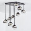 Chehalis Plafonnier, Boule lumineuse Chrome, Clair, Fumé, 9 lumières