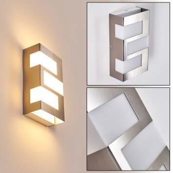 Applique murale d'extérieur Lannion LED Acier inoxydable, 3 lumières