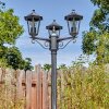 Loria Luminaire extérieur, Réverbère, Eclairage de chemin Noir, Argenté, 3 lumières