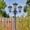 Loria Luminaire extérieur, Réverbère, Eclairage de chemin Noir, Argenté, 3 lumières