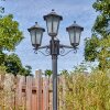 Loria Luminaire extérieur, Réverbère, Eclairage de chemin Noir, Argenté, 3 lumières