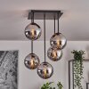 Gastor Plafonnier, Boule lumineuse Chrome, Fumé, 5 lumières