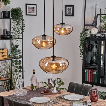 Mertola Suspension, Boule lumineuse Noir, 3 lumières