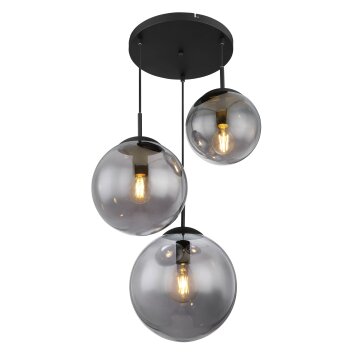 JOEL Suspension Luminaires Globo Lighting Noir, 3 lumières