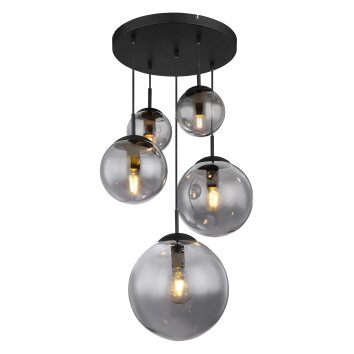 JOEL Suspension Luminaires Globo Lighting Noir, 5 lumières