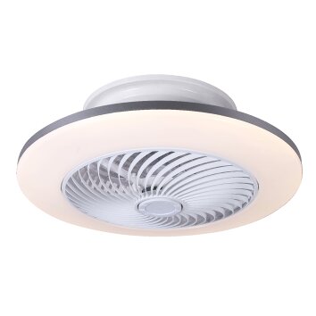 GIBLI Ventilateur de plafond lumineux Luminaires Globo Lighting LED Blanc, 1 lumière, Télécommandes