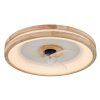 Gatian Ventilateur de plafond lumineux Luminaires Globo Lighting LED Brun foncé, Blanc, 1 lumière, Télécommandes