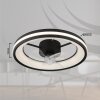 Gatian Ventilateur de plafond lumineux Luminaires Globo Lighting LED Noir, 1 lumière, Télécommandes