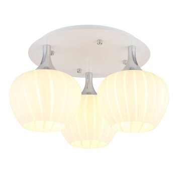 Maxy Plafonnier Luminaires Globo Lighting Chrome, Blanc, 3 lumières