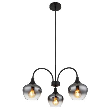 Maxy Suspension Luminaires Globo Lighting Noir, 3 lumières