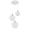 Maxy Suspension Luminaires Globo Lighting Chrome, Blanc, 3 lumières