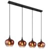 Maxy Suspension Luminaires Globo Lighting Chrome, Noir, 4 lumières