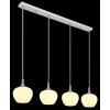 Maxy Suspension Luminaires Globo Lighting Chrome, Blanc, 4 lumières