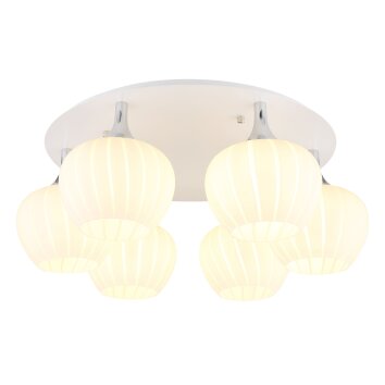 Maxy Plafonnier Luminaires Globo Lighting Chrome, Blanc, 6 lumières