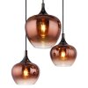 Maxy Suspension Luminaires Globo Lighting Chrome, Noir, 6 lumières