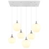 Maxy Suspension Luminaires Globo Lighting Chrome, Blanc, 6 lumières