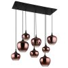 Maxy Suspension Luminaires Globo Lighting Chrome, Noir, 8 lumières