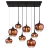 Maxy Suspension Luminaires Globo Lighting Chrome, Noir, 8 lumières