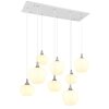 Maxy Suspension Luminaires Globo Lighting Chrome, Blanc, 8 lumières