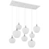 Maxy Suspension Luminaires Globo Lighting Chrome, Blanc, 8 lumières