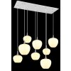 Maxy Suspension Luminaires Globo Lighting Chrome, Blanc, 8 lumières