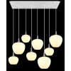 Maxy Suspension Luminaires Globo Lighting Chrome, Blanc, 8 lumières