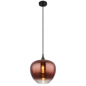 Maxy Suspension Luminaires Globo Lighting Chrome, Noir, 1 lumière