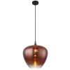 Maxy Suspension Luminaires Globo Lighting Chrome, Noir, 1 lumière