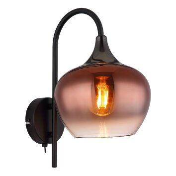 Maxy Applique murale Luminaires Globo Lighting Chrome, Noir, 1 lumière