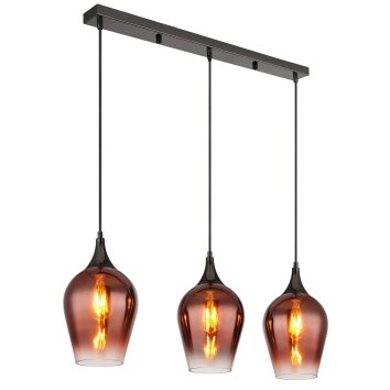 Lavus Suspension Luminaires Globo Lighting Chrome, Noir, 3 lumières