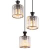 Jordana Suspension Luminaires Globo Lighting Noir, 3 lumières