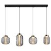 Fluoro Suspension Luminaires Globo Lighting LED Noir, 1 lumière