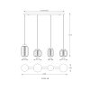 Fluoro Suspension Luminaires Globo Lighting LED Noir, 1 lumière