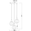 Olsen Suspension Luminaires Globo Lighting Noir, 3 lumières