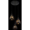 Hassan Suspension Luminaires Globo Lighting Noir, 3 lumières