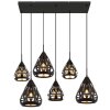 Hassan Suspension Luminaires Globo Lighting Noir, 6 lumières