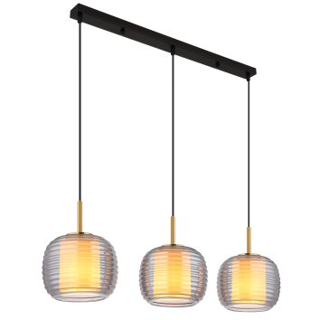 Lampigna Suspension Luminaires Globo Lighting Laiton, Noir, 3 lumières