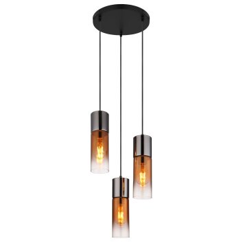 Annika Suspension Luminaires Globo Lighting Noir, 3 lumières