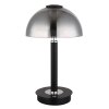 Uldin Lampe à poser Luminaires Globo Lighting LED Chrome, Noir, 1 lumière