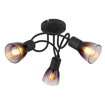 Satella Plafonnier Luminaires Globo Lighting Noir, 3 lumières